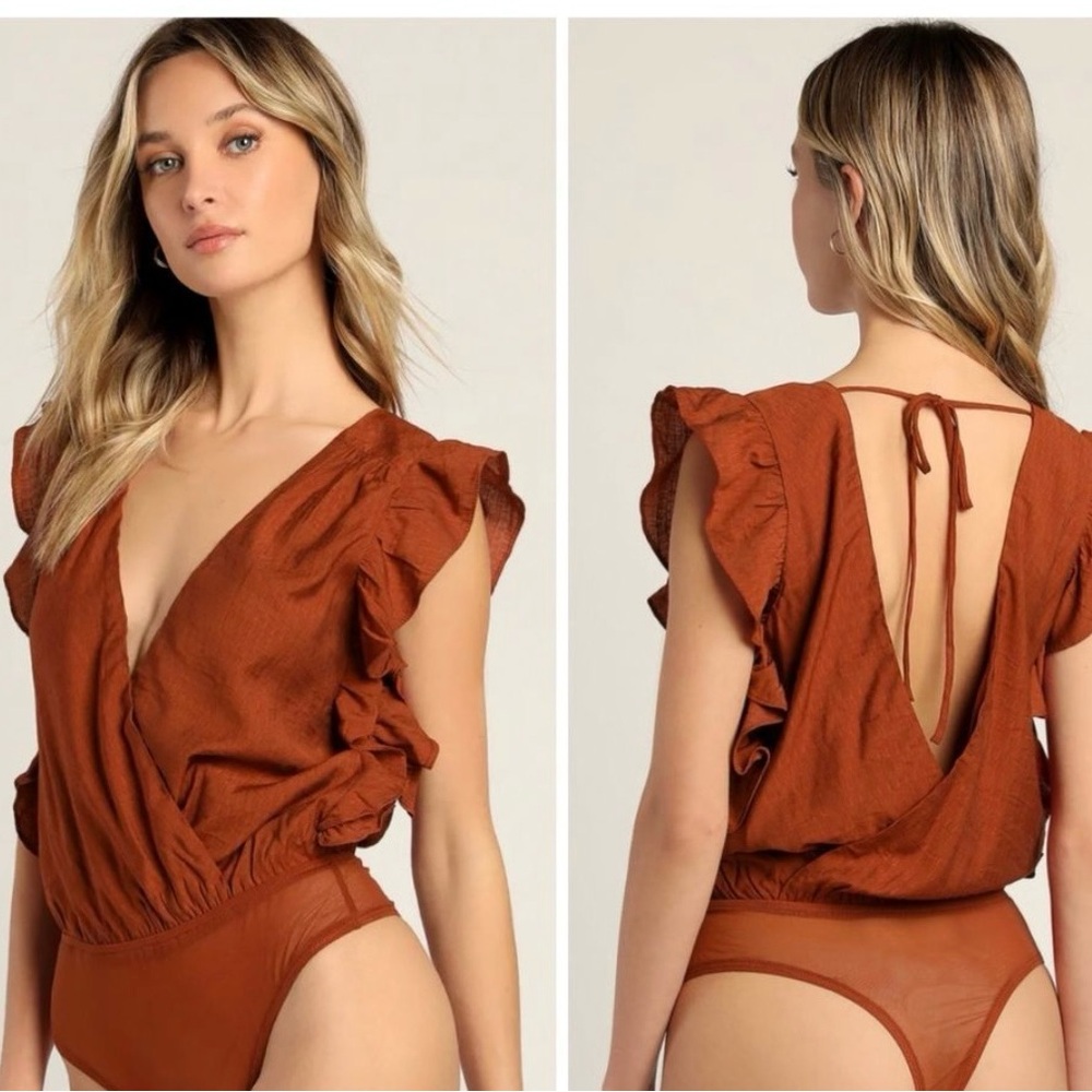Lulus nwt Sz small bodysuit blouse - Picture 2 of 5